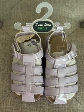 Lavender Baby Girl First Steps Size 4 Sandals